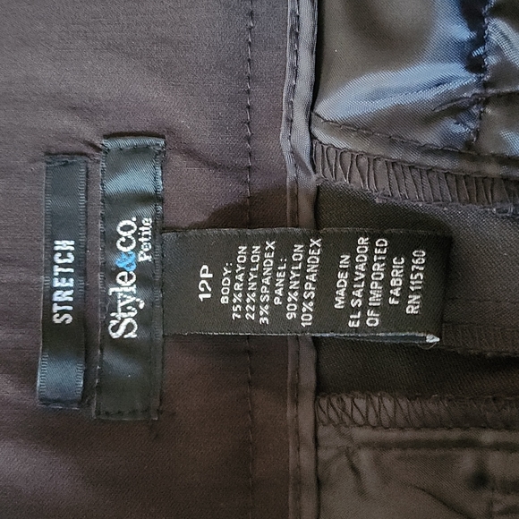 STYLE & CO Women's Tummy Control Comfort Waist Brown Dress Pants Size 12 Petite - Picture 11 of 16